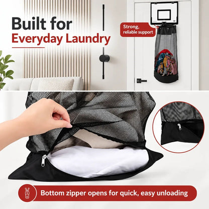 🔥Hot Sale 50% OFF-Christmas Over-the-Door Basketball Hoop Laundry Hamper