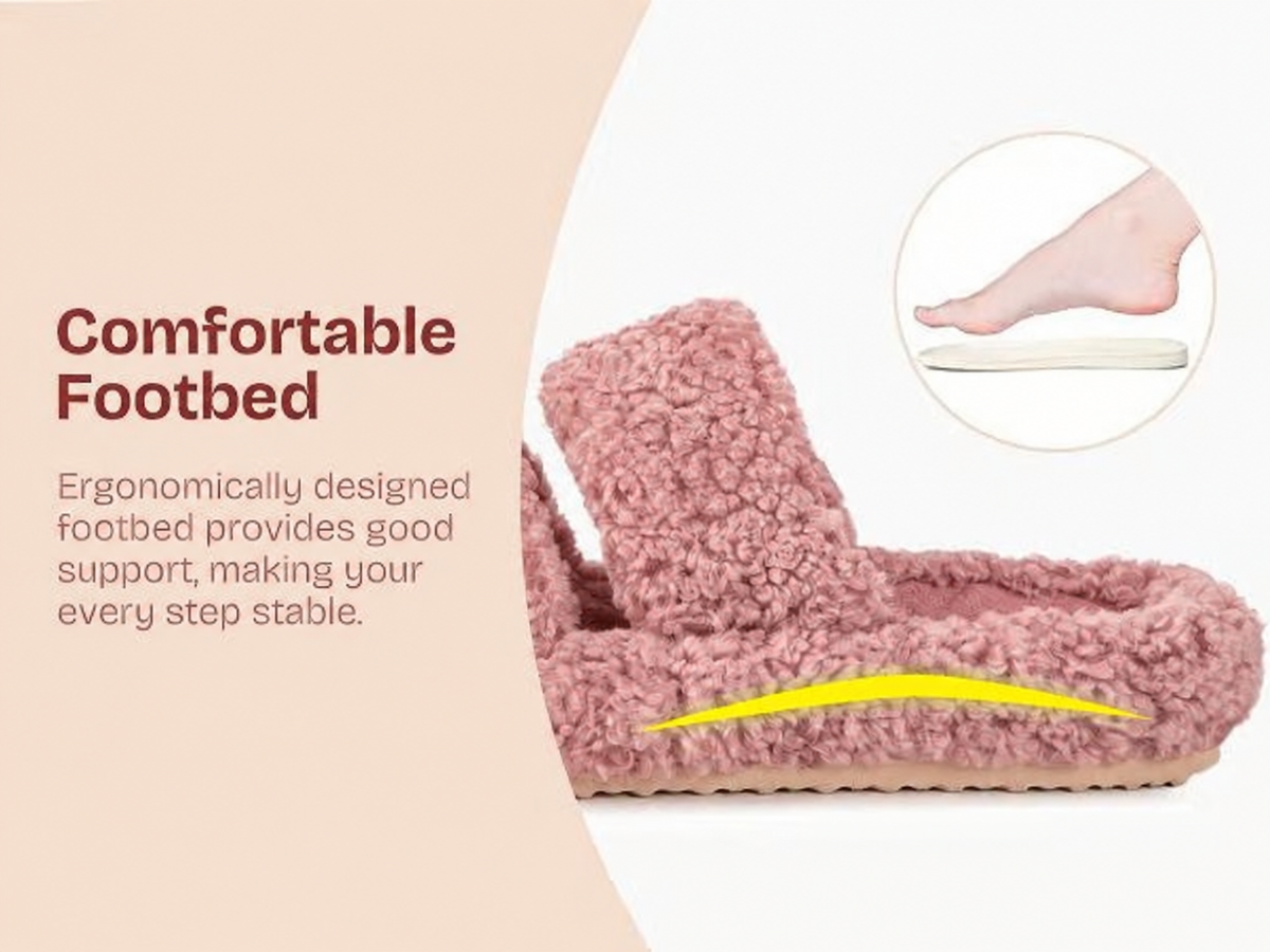 Women's Fuzzy Open-Toe Slippers - Product image 10