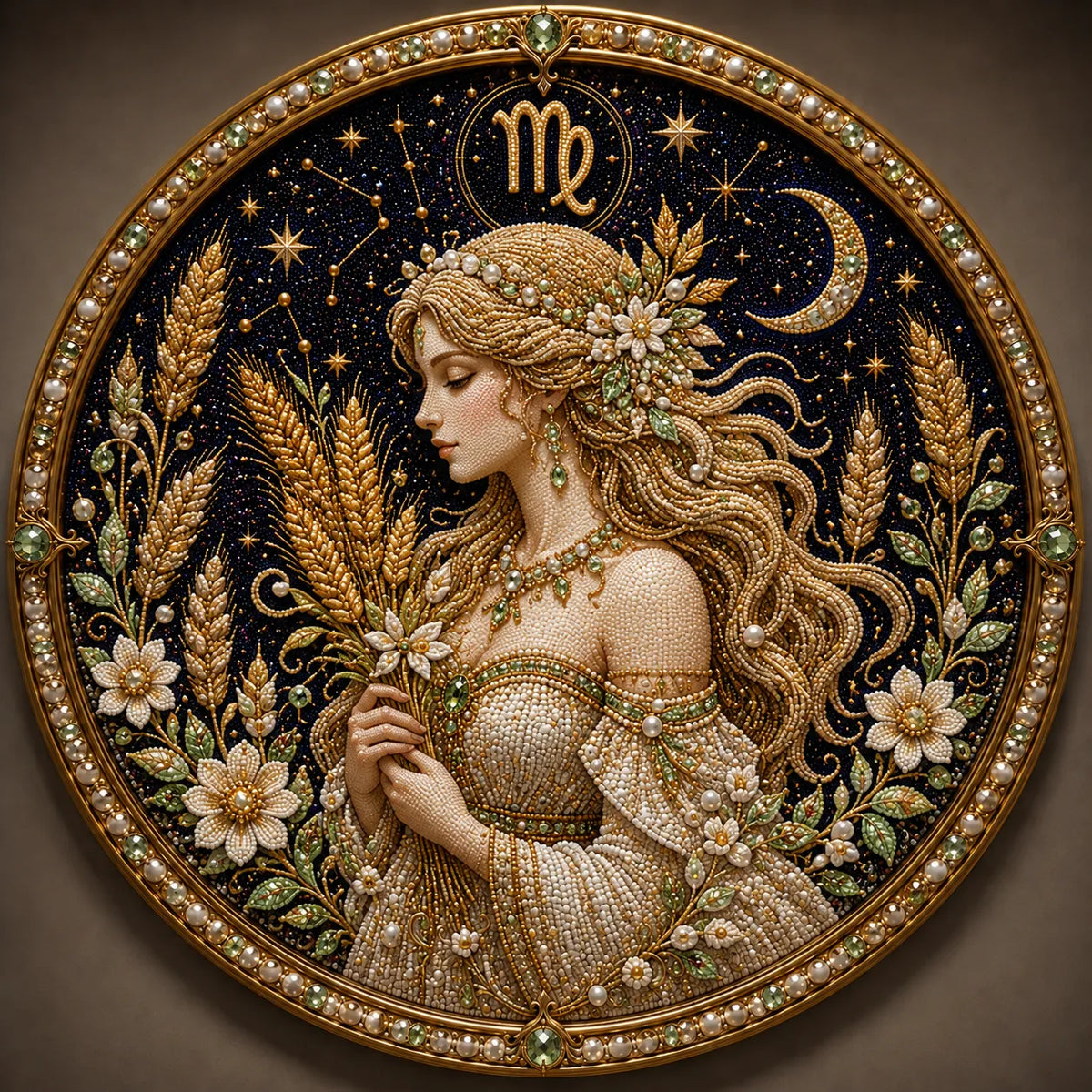 49% OFF – ✨ Premium 3D Pearl 12 Zodiac Signs Art Kit | Luxury Flocked Canvas with Scratch-Resistant Non-Fading Pearl Beads DIY Handmade Astrology Decor ♈🌙💎