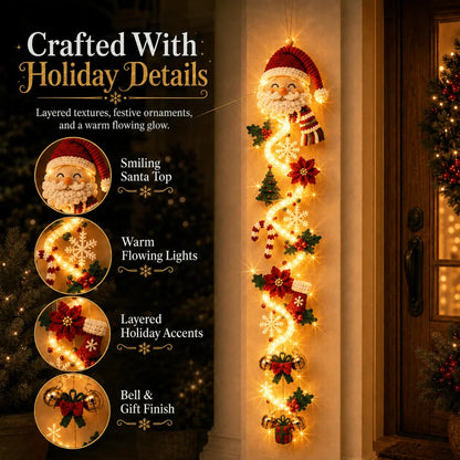 ⏳ 49% OFF Last Day｜🎄 MerryCascade™ Glowing Christmas Door Hanger, 6 Festive Lighted Designs ✨