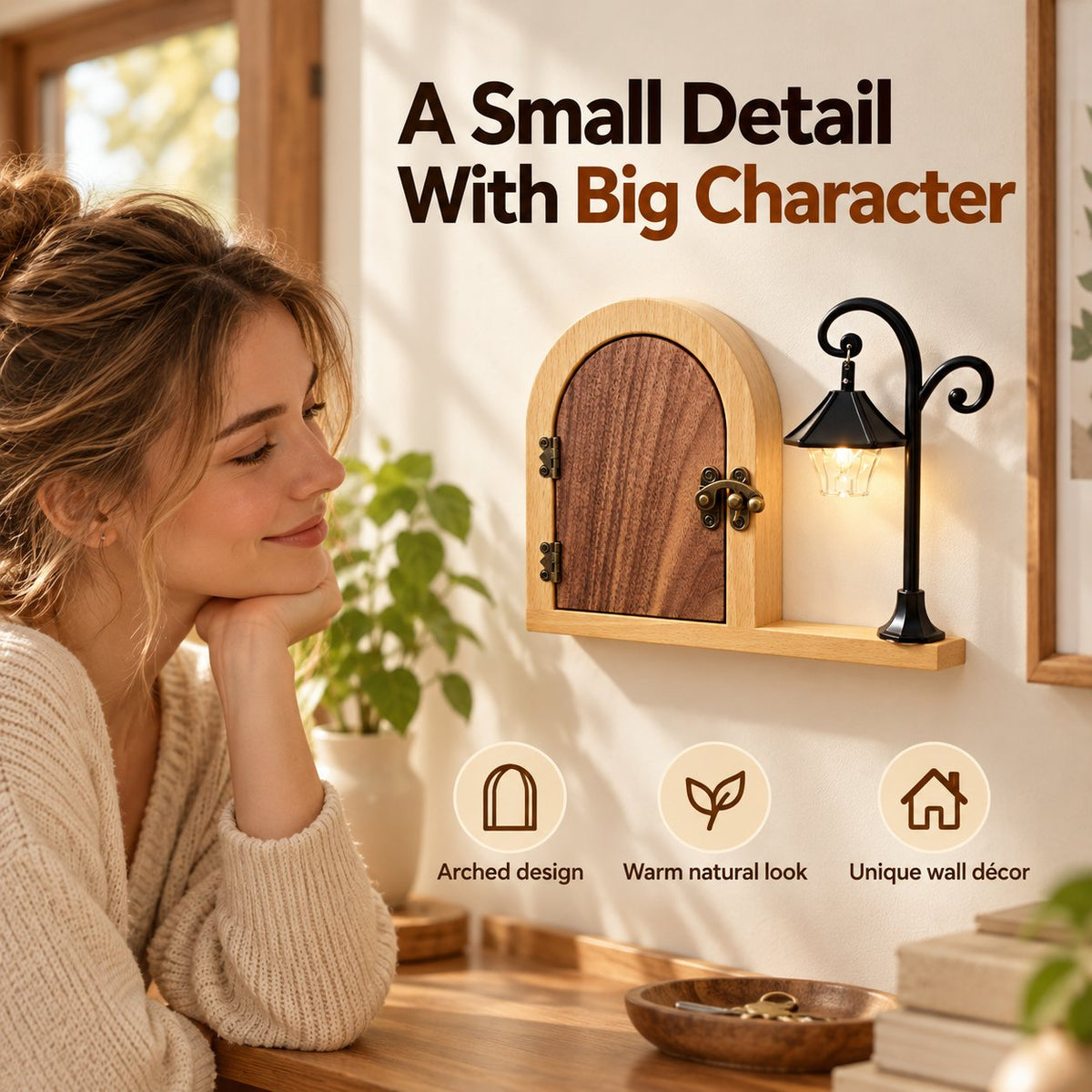 🚪✨ Wooden Fairy Door Outlet Cover — Hide Outlets with Magical Charm!