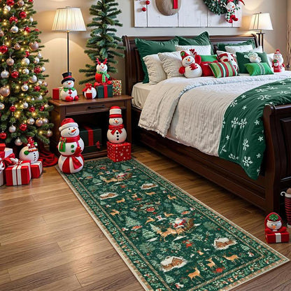 🎄Christmas Sale 49% OFF🎄Christmas Deer Santa Long Rug