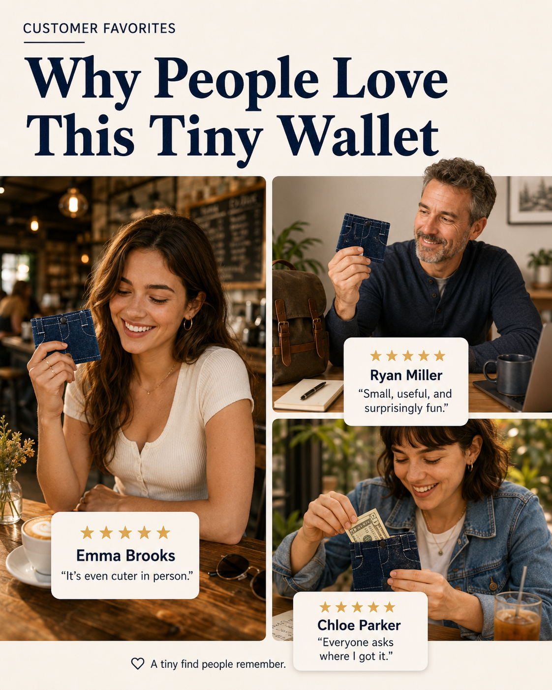 🤠Mini Jeans Wallet - A tiny denim wallet with big handmade charm