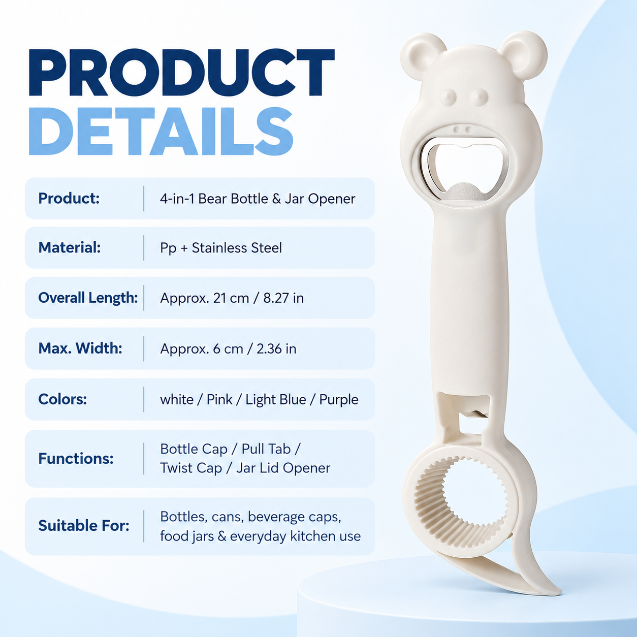 🔥 Limited-time 50% off —4-in-1 Bear Bottle &amp; Jar Opener 🐻✨