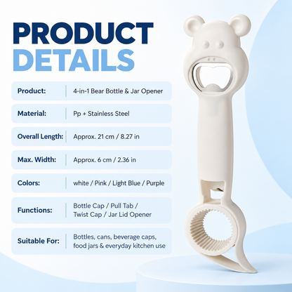 🔥 Limited-time 50% off —4-in-1 Bear Bottle &amp; Jar Opener 🐻✨