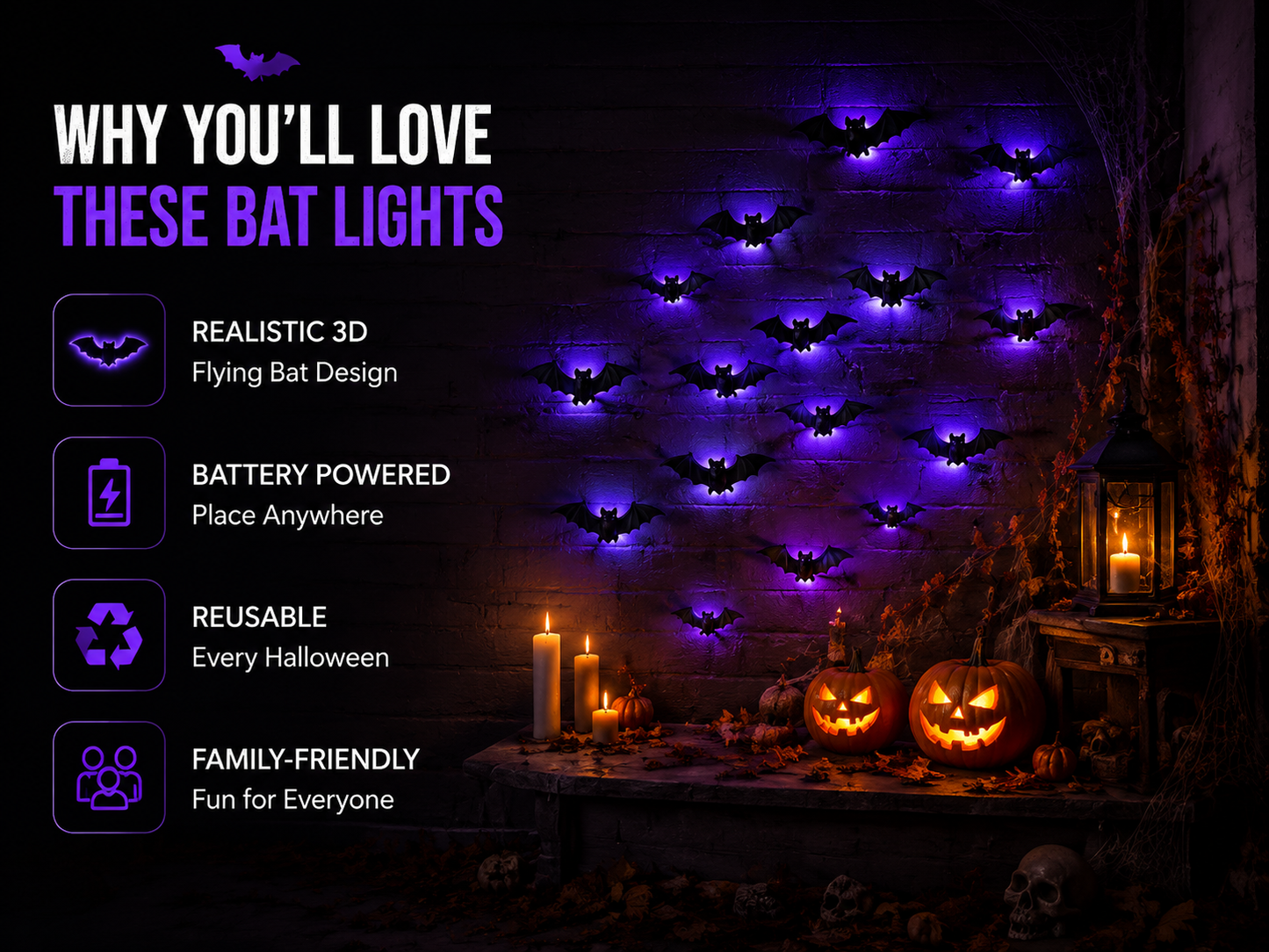 🔥Hot Sale 50% OFF🦇 3D LED Bat Light Decorations