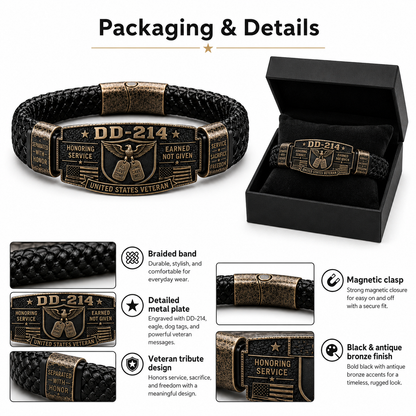DD-214 Veteran Honor Bracelet 🎖️ Service Earned. Honor Worn.