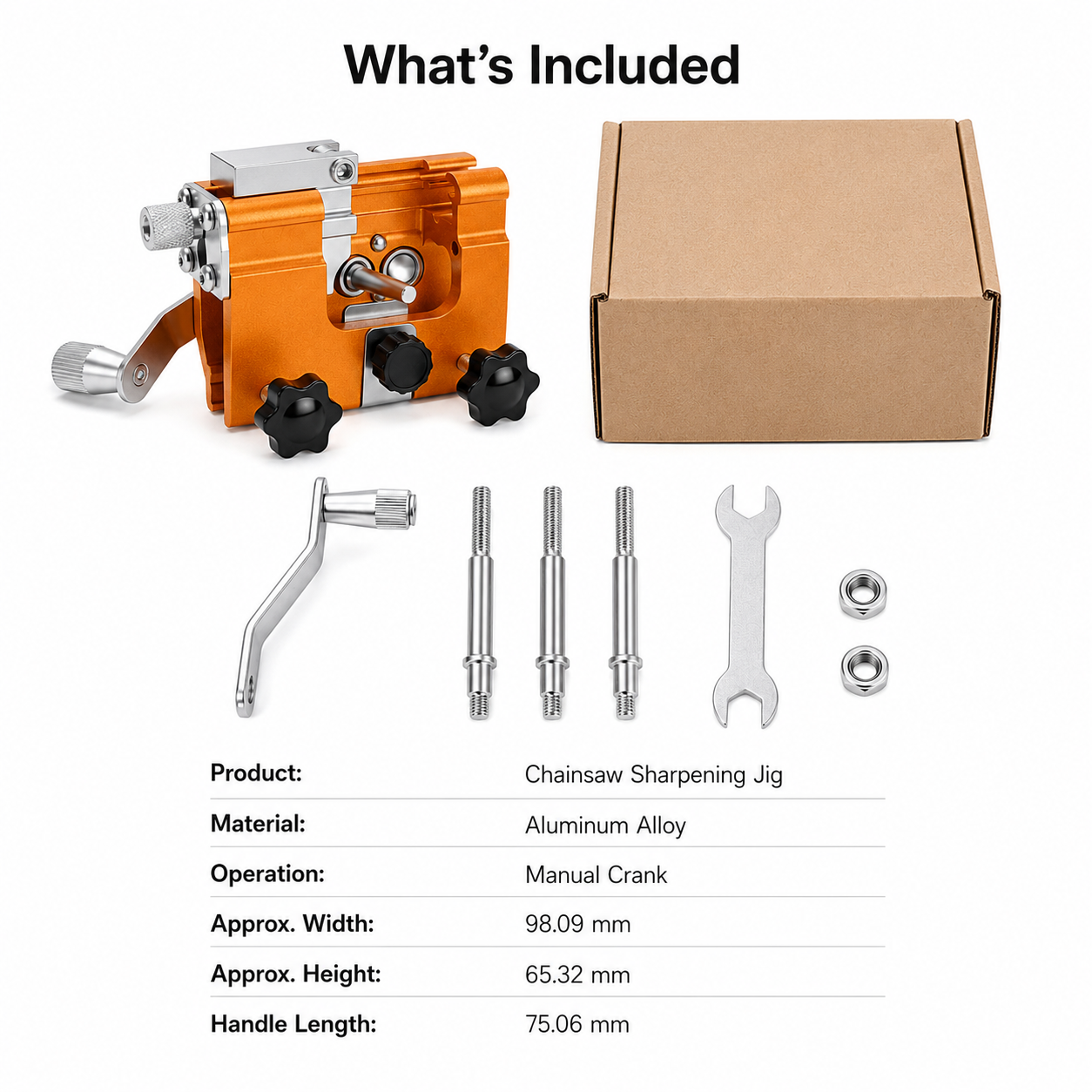 Portable Chainsaw Chain Sharpening Jig  |  Hand-Crank Guide for Fast, Consistent Chain Maintenance