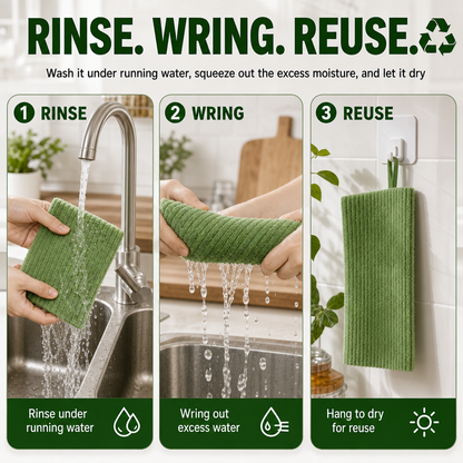 🔥Limited time 50% OFF-Reusable Super Absorbent Kitchen Cleaning Cloth♻️