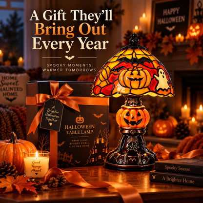 🔥Hot Sale 49% OFF🔥Retro Halloween Pumpkin & Bat Table Lamp