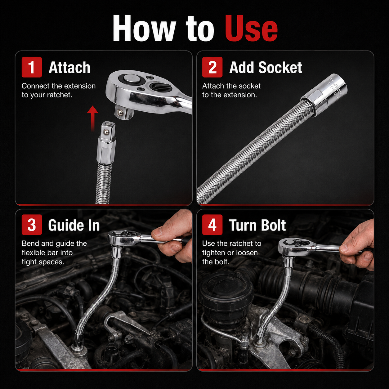 🔥Hot Sale 49% OFF🔥Flexible Socket Extension Bar Set