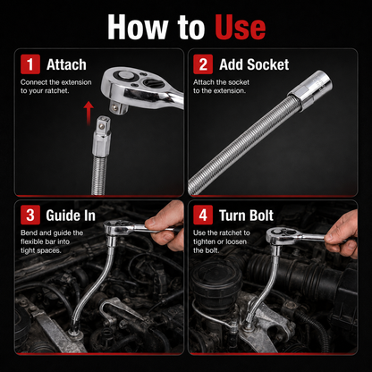 🔥Hot Sale 49% OFF🔥Flexible Socket Extension Bar Set