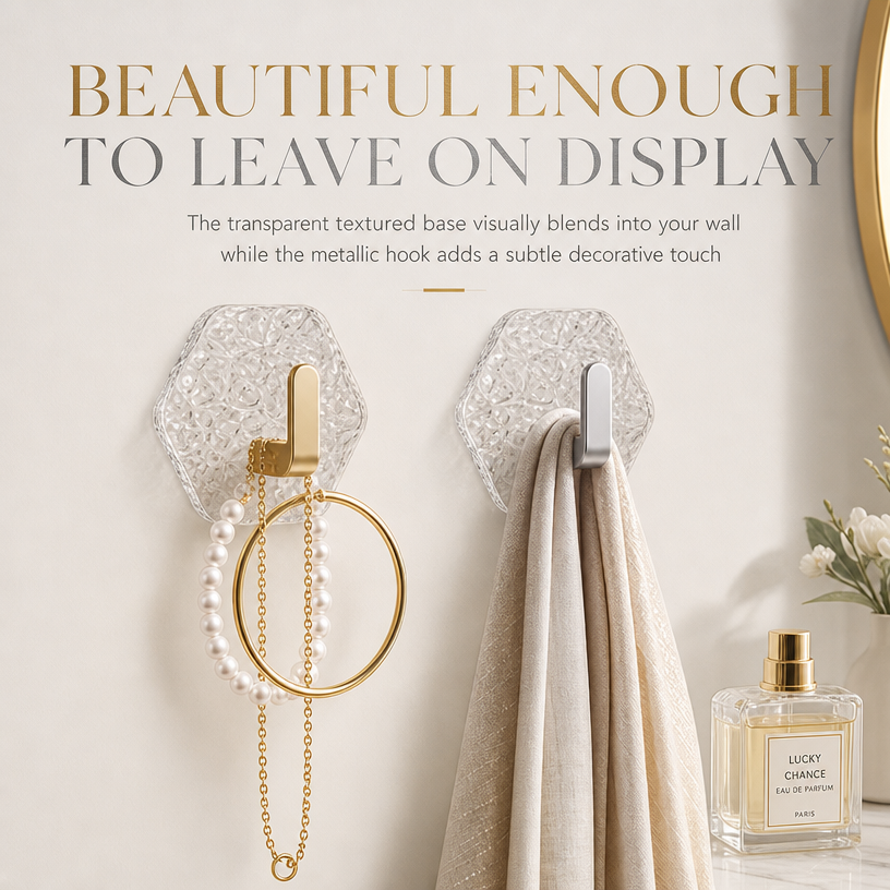 🔥Limited time 50% OFF-Crystal Clear Adhesive Wall Hooks