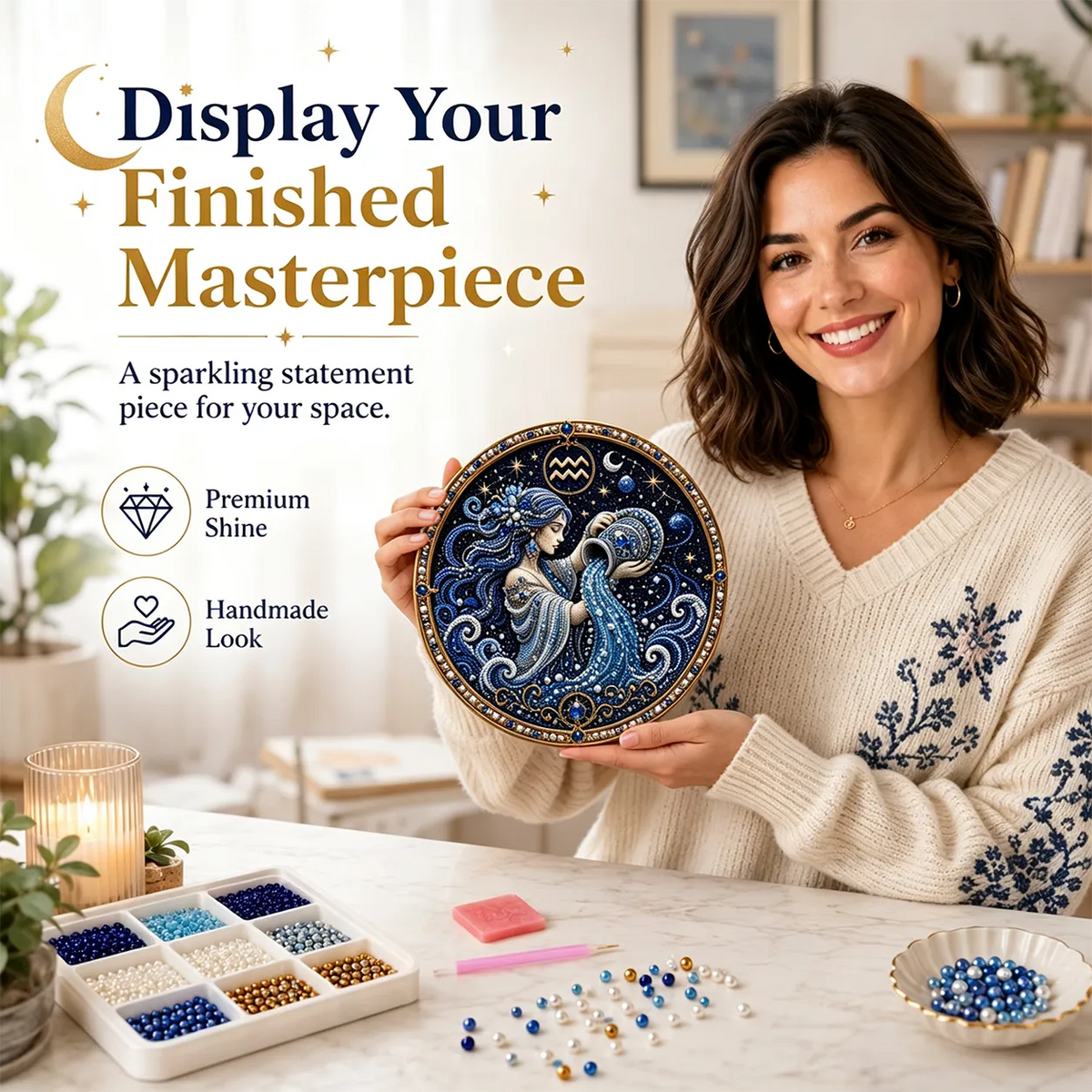49% OFF – ✨ Premium 3D Pearl 12 Zodiac Signs Art Kit | Luxury Flocked Canvas with Scratch-Resistant Non-Fading Pearl Beads DIY Handmade Astrology Decor ♈🌙💎