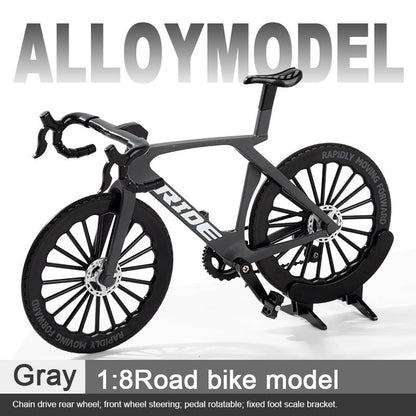 Realistic 1:8 Alloy Bicycle Model with Rotating Pedals & Steering Front Wheel