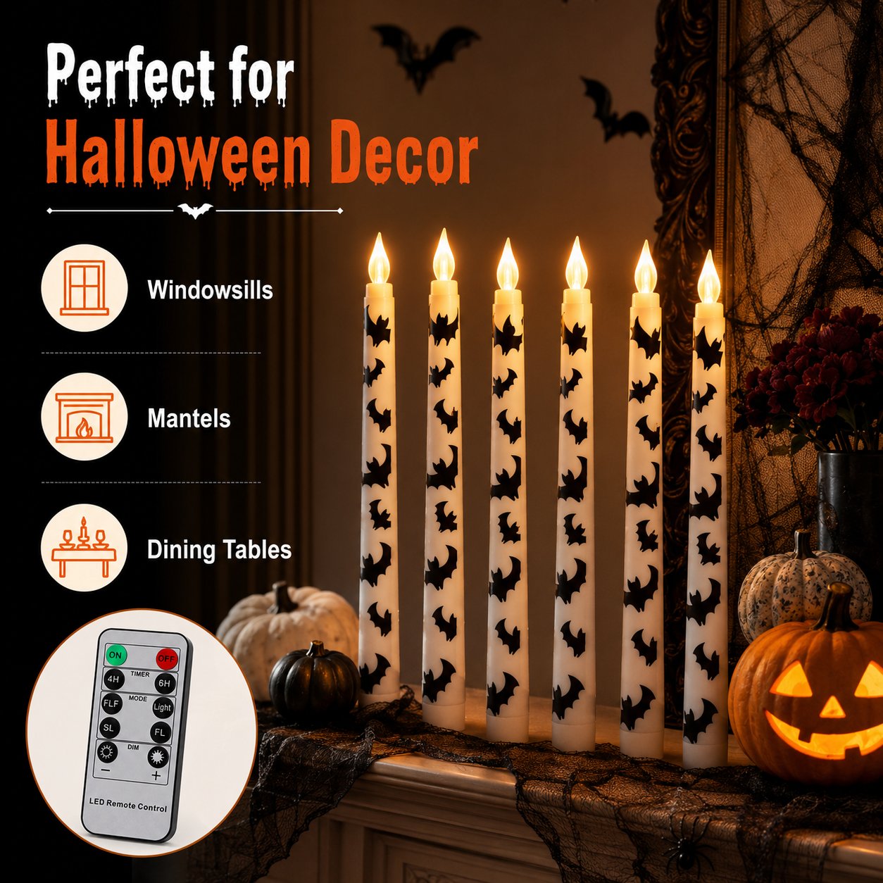 💥 60% OFF ⭐Spooky Bat Candles That Glow Like Real Flames — Without the Fire 🕯️