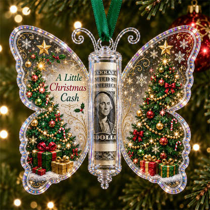 🦋💵 Christmas Cash Gift Butterfly Ornament – Holiday Money Holder Keepsake 🎄✨