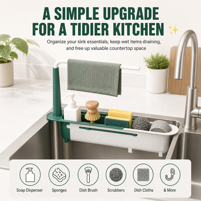 🔥Limited time 50% OFF-Telescopic Sink Storage Rack✨