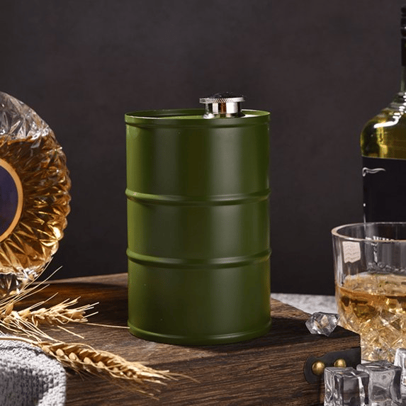 350ml/750ml Oil Drum Anti-rust Leak-proof No Odor Portable Wine Storage🛢Food Grade Camping Whisky Flagon Wine Jug Camping Supplies【liquor is not included】