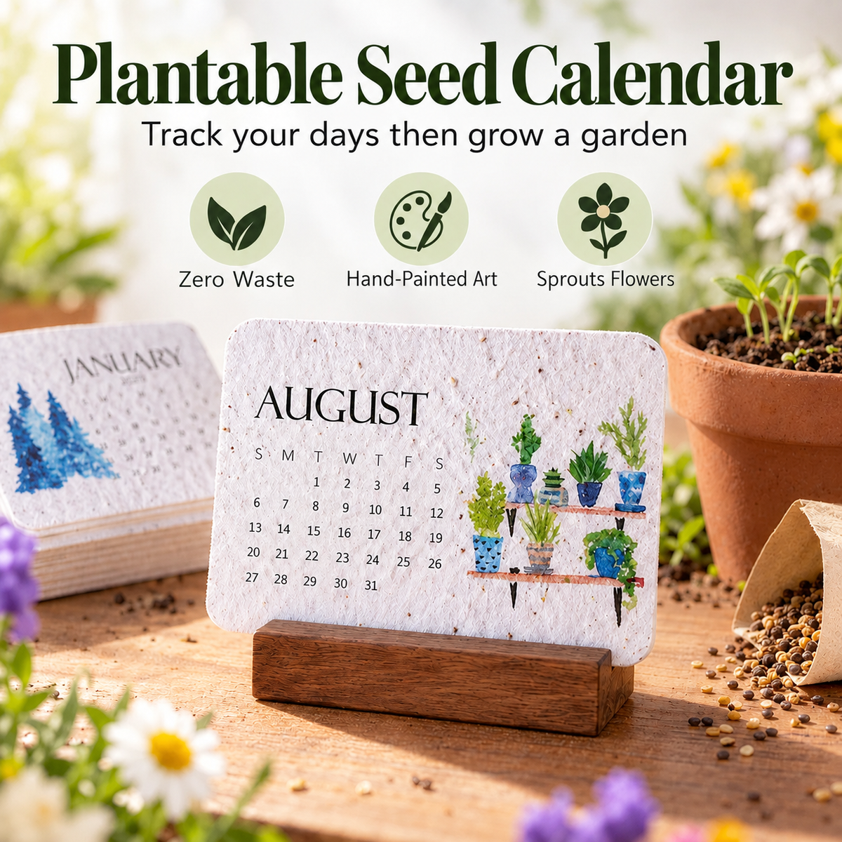 🌱Eco-Friendly Plantable “Timeless” Seed Calendar 2027