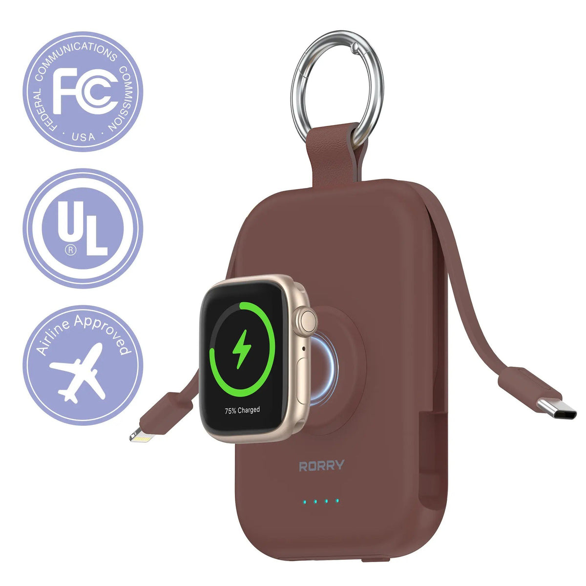 ⚡Hot Sales 49% OFF🔥5000mAh Portable Charger Power Bank with Built-in Cables Travel Keychain Battery Pack