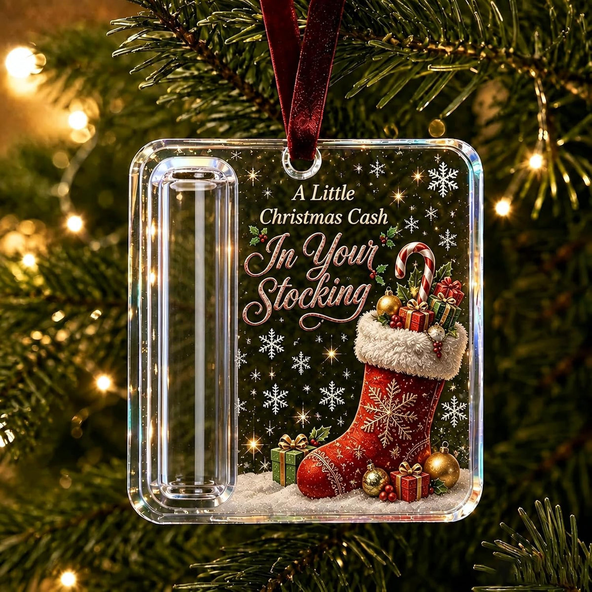 🔥Limited time 50% OFF — Clear Christmas Cash Holder Ornament