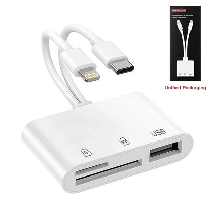Portable USB-C SD Card Reader – Dual-Slot SD/TF Memory Card Adapter