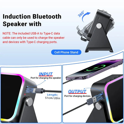 🔥 HOT SALE 🔥5-in-1 Wireless Speaker Phone Stand with Power Bank