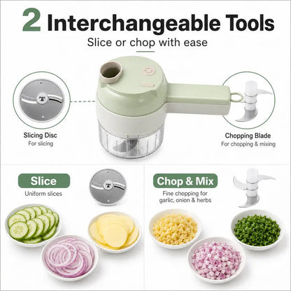 🔥2026 HOT SALE-4-in-1 Handheld Electric Food Chopper & Slicer