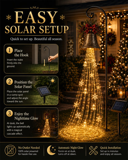 Christmas Bell Cascade solar yard light - installation steps