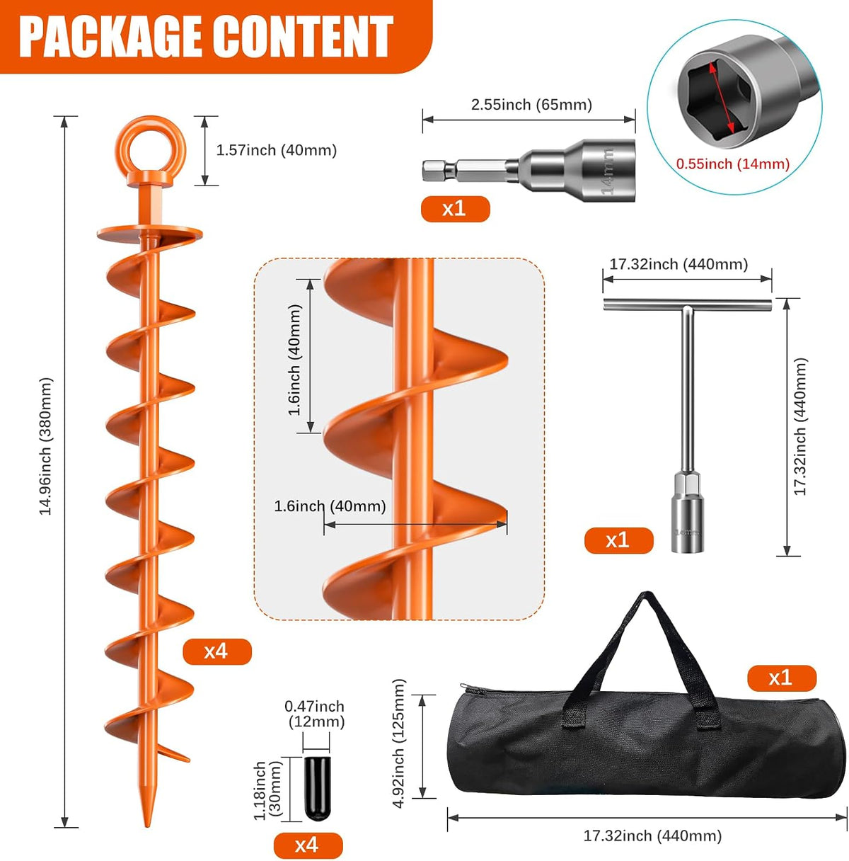 🔥Hot Sale 49% OFF🔥Heavy-Duty Spiral Ground Anchor Kit
