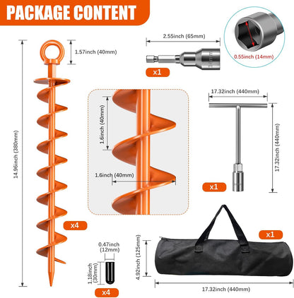 🔥Hot Sale 49% OFF🔥Heavy-Duty Spiral Ground Anchor Kit