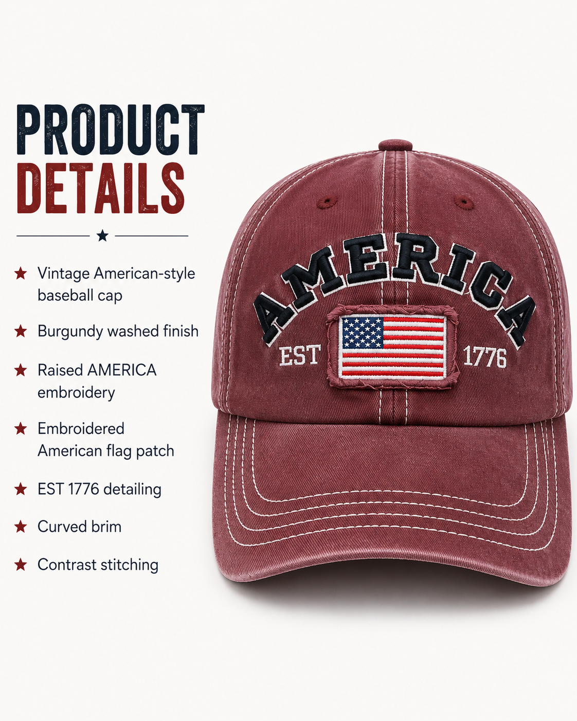 🔥Hot Sale 50% OFF🔥Vintage American-Style Commemorative Cap