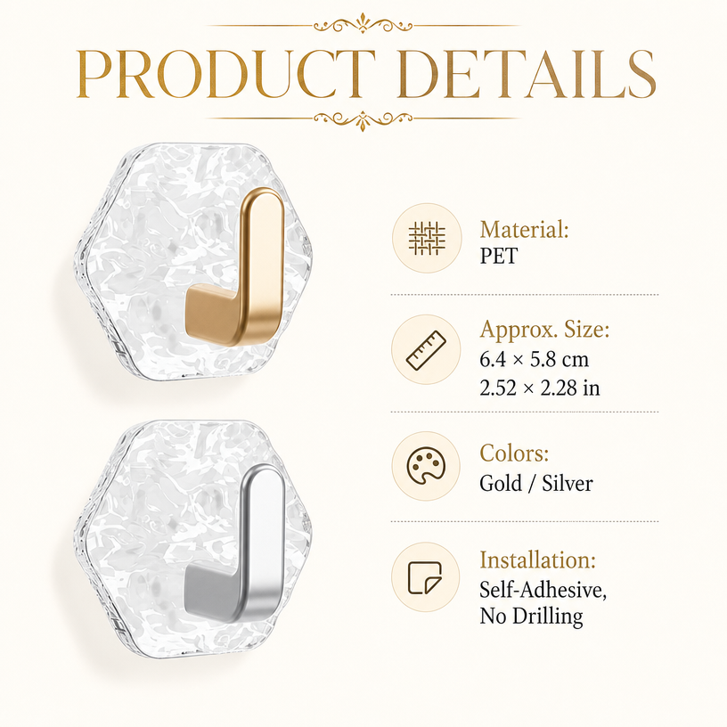 🔥Limited time 50% OFF-Crystal Clear Adhesive Wall Hooks
