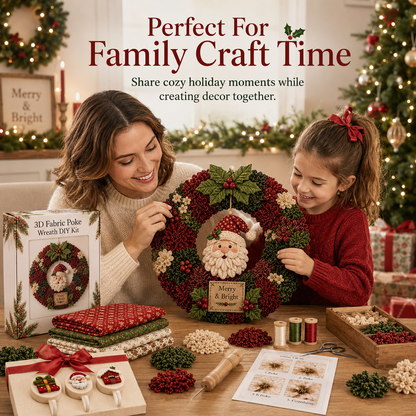 🔥Christmas Sale 49% OFF🎄3D Fabric Poke Wreath DIY Kit