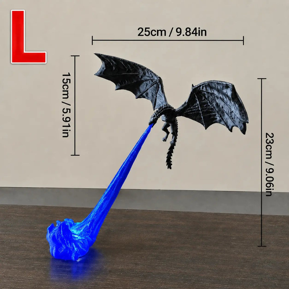 Large Blue Flame - Dimensions
