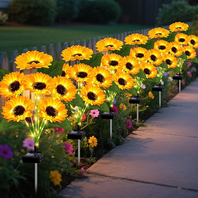 🔥🌻Last Day Sale 50% OFF🌞Solar LED Sunflower Garden Lights-29.6inch/74cm