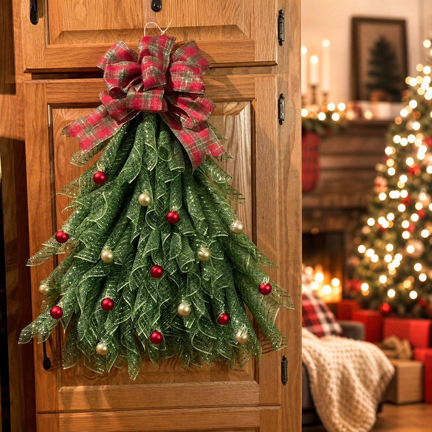 🔥Christmas Sale 50% OFF - 🎄Handmade Christmas Tree Wreath for Front Door