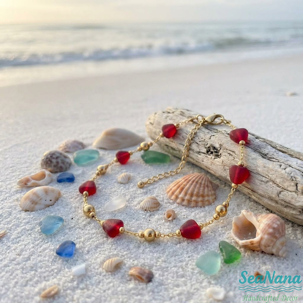🌊Ocean's Treasure Sea Glass Bracelet