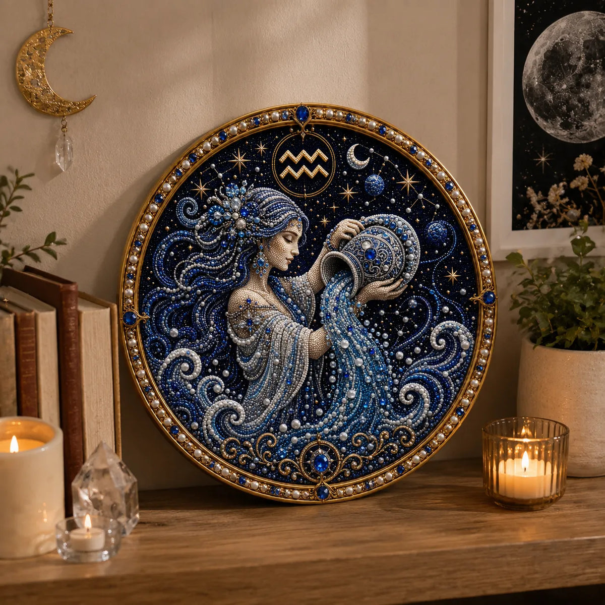 49% OFF – ✨ Premium 3D Pearl 12 Zodiac Signs Art Kit | Luxury Flocked Canvas with Scratch-Resistant Non-Fading Pearl Beads DIY Handmade Astrology Decor ♈🌙💎
