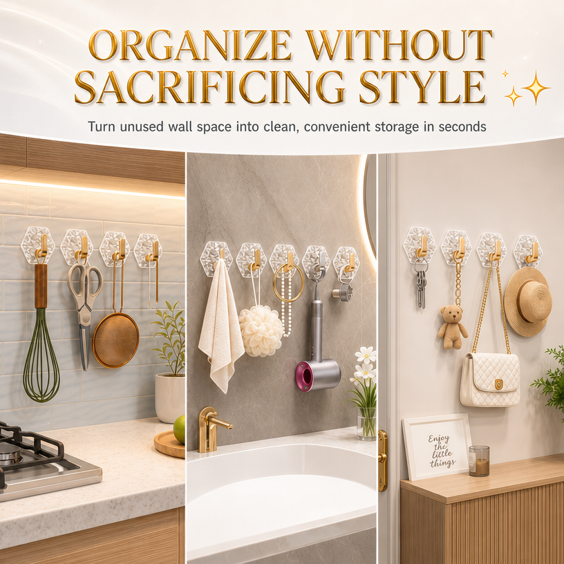 🔥Limited time 50% OFF-Crystal Clear Adhesive Wall Hooks