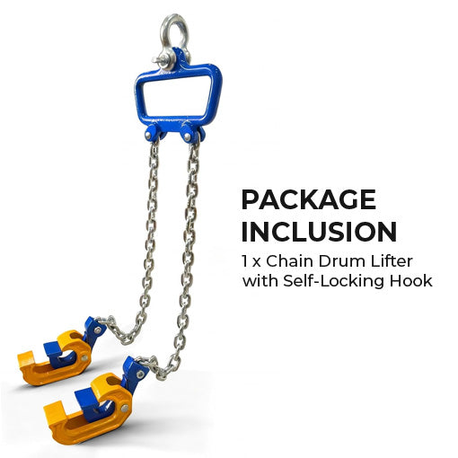 Chain Drum Lifter with Self-Locking Hook