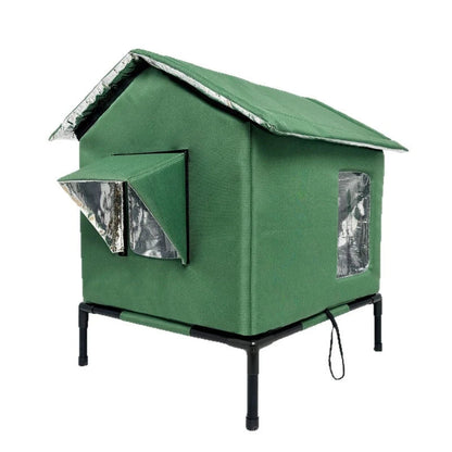 🐱 LIMITED-TIME 50% OFF! ✨ All-Weather Elevated Outdoor Cat House – Waterproof, Thermal Lining, Foldable