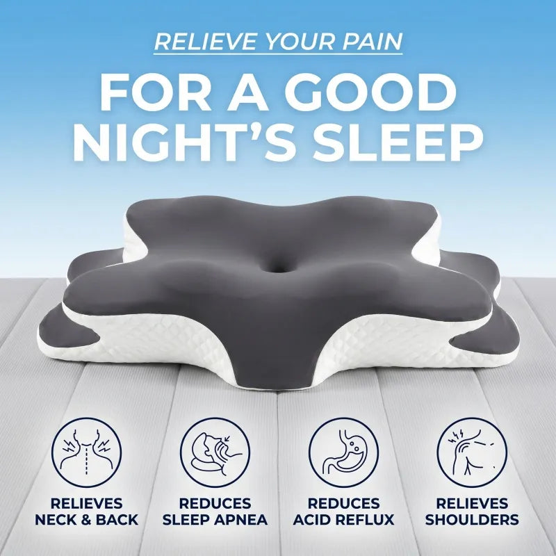 Adjustable ergonomic memory foam neck pillow