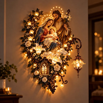 Illuminated Virgin Mary Floral Wall Decor