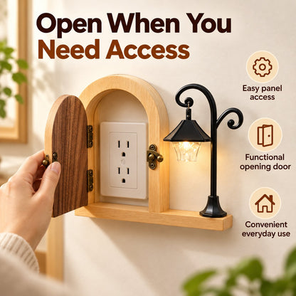 🚪✨ Wooden Fairy Door Outlet Cover — Hide Outlets with Magical Charm!