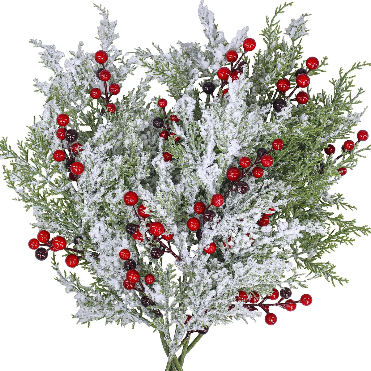 🎄Christmas Sale🎄Snowy Cedar & Red Berry Christmas Picks