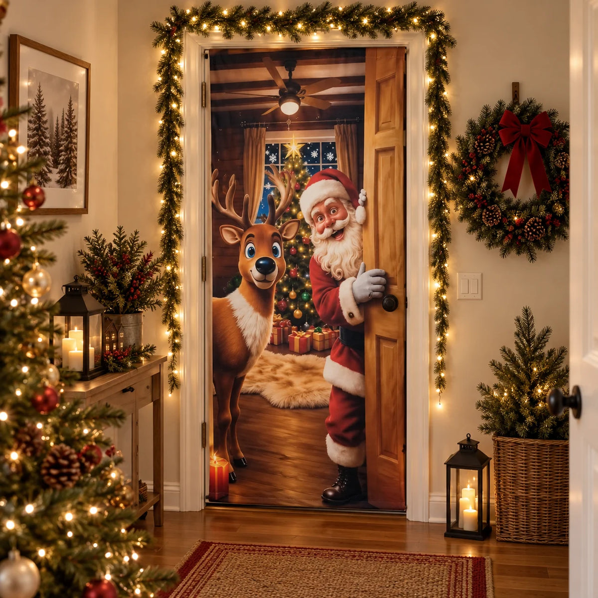 🔥Last Day Promotion 60% OFF💥2026 Christmas Front Door Decoration Cover