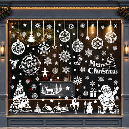 ⏳LAST DAY SALE!🎁🎄 Christmas Village Window Sticker Set