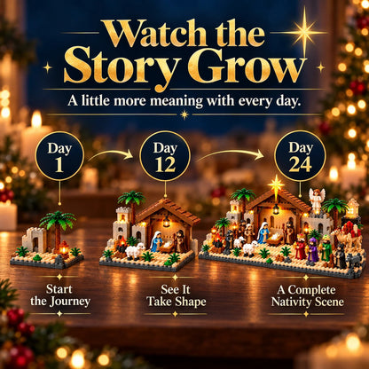 🔥Hot Sale 50% OFF🔥Nativity Advent Calendar – 24-day Buildable Christmas Nativity Set